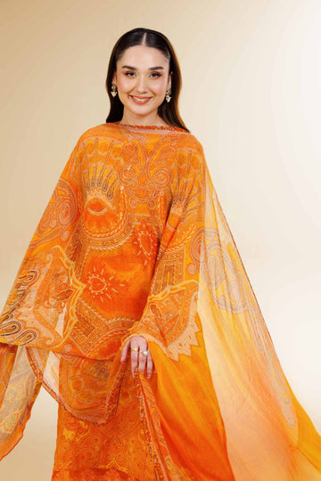 Nishat Linen 3 Piece - Printed With Laces Suit - 42501326 Online Shopping